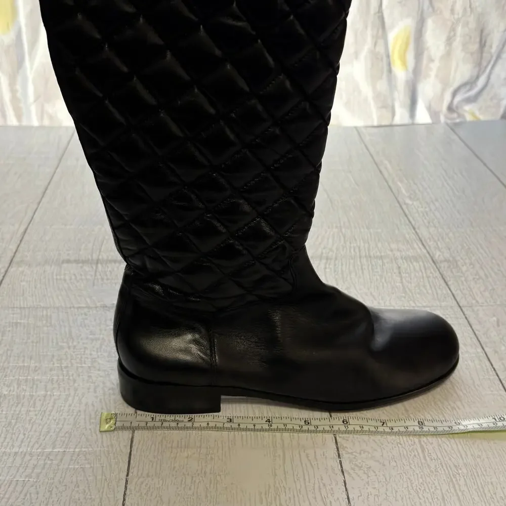 Corso Como Black Leather Over Knee Riding Boots Size 6